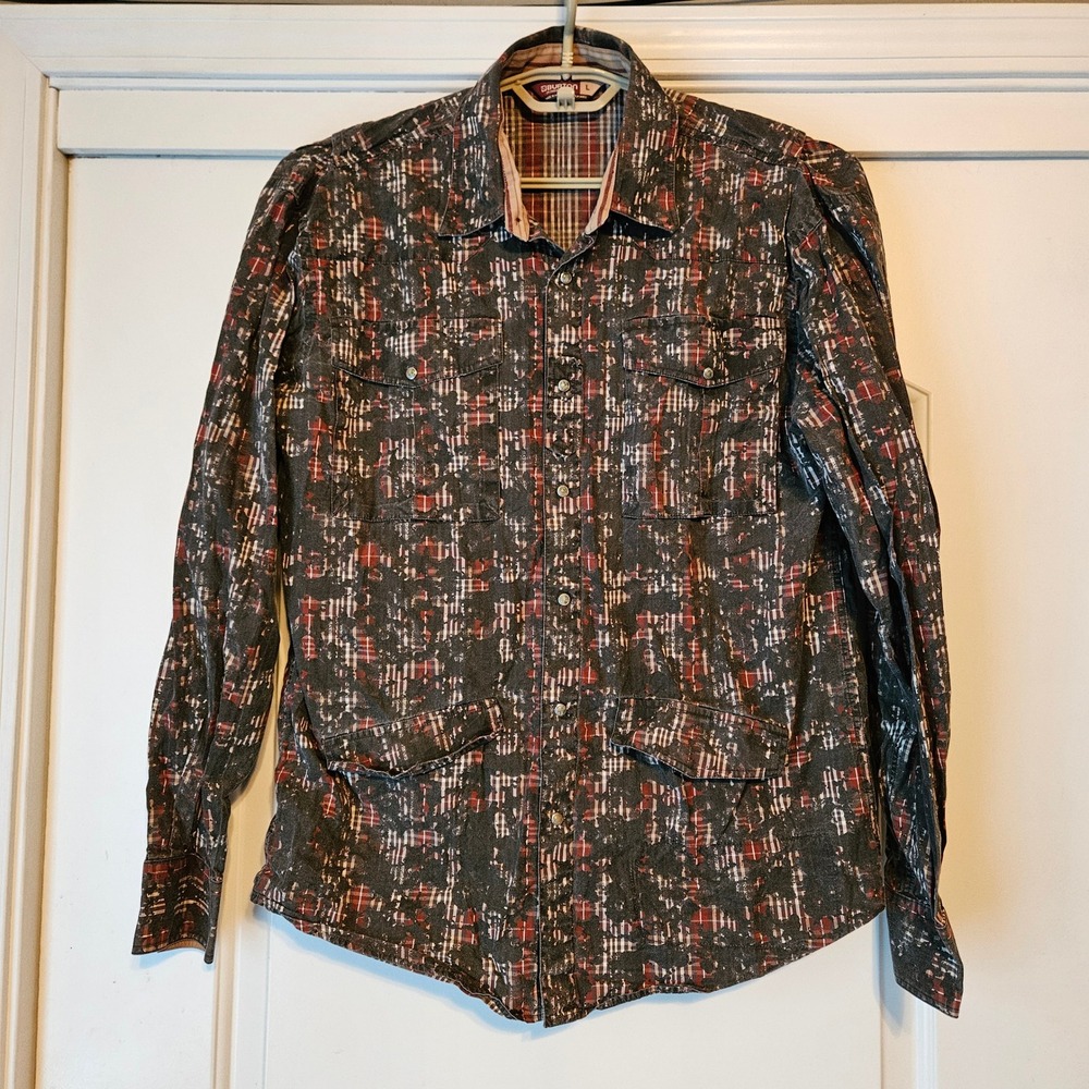 Burton Snap Front Shirt Mens Large Long Sleeve Streetwear‎ Western Grunge